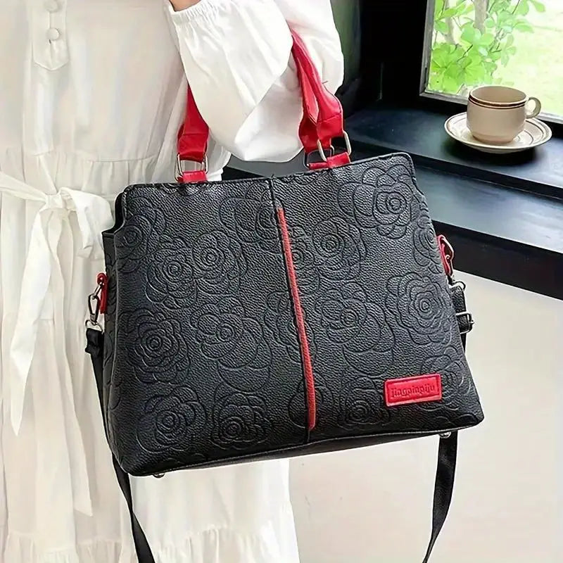 Embossed Floral Satchel