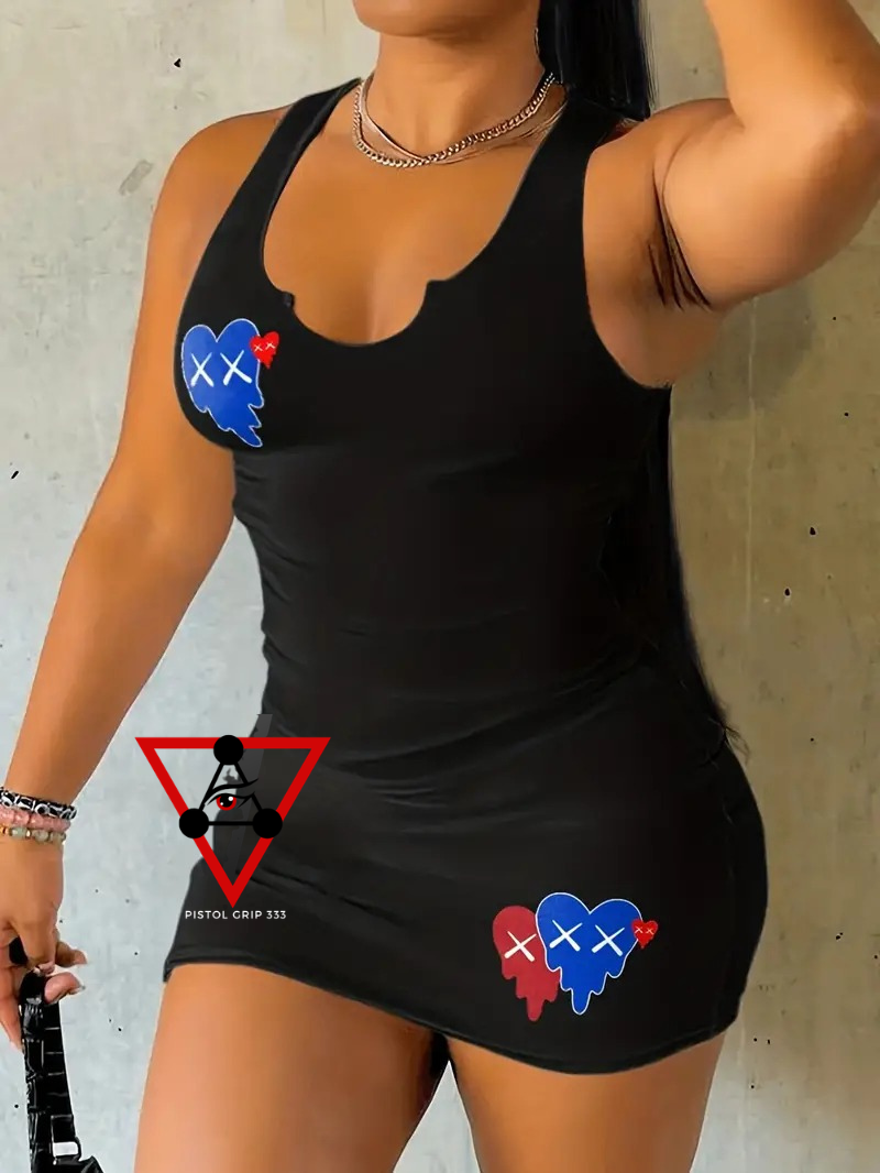 Broken Hearts Graphic Mini Dress
