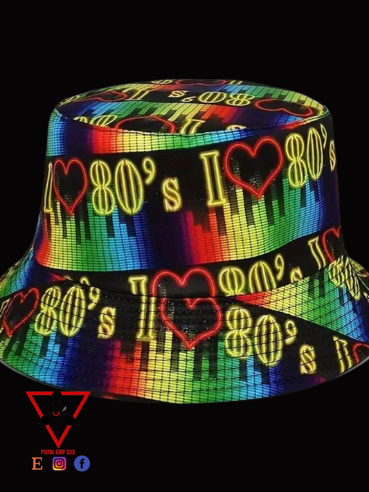 Retro 80's Neon Bucket Hat