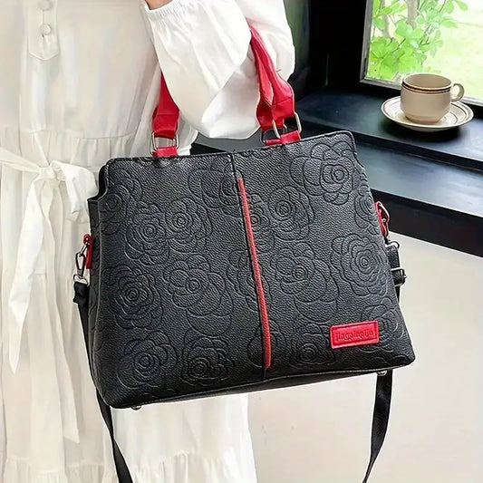 Embossed Floral Satchel