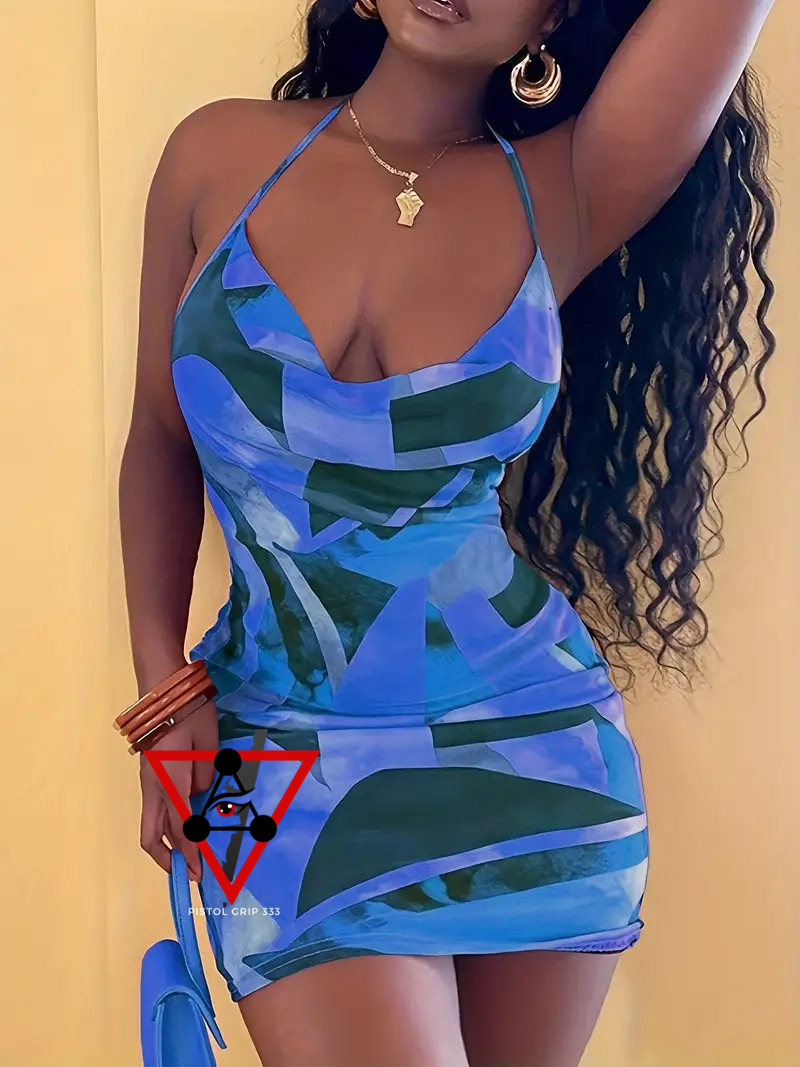 Ocean Breeze Halter Mini Dress